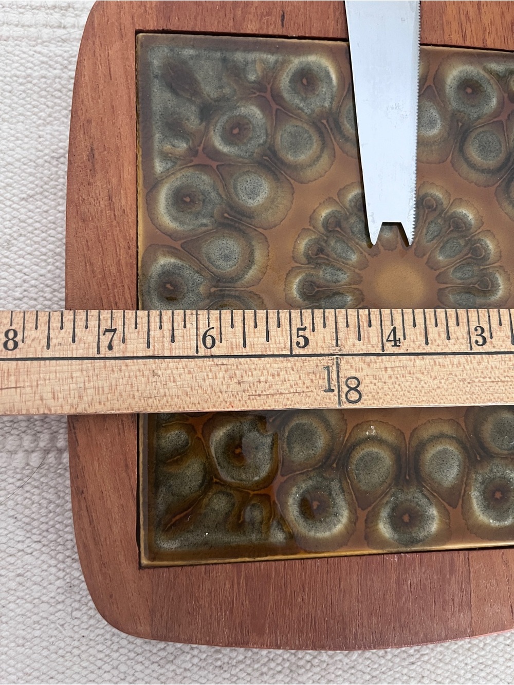 Vintage Danish Teak & Ceramic Cheese Board MCM Denmark - Picture 9 of 9
